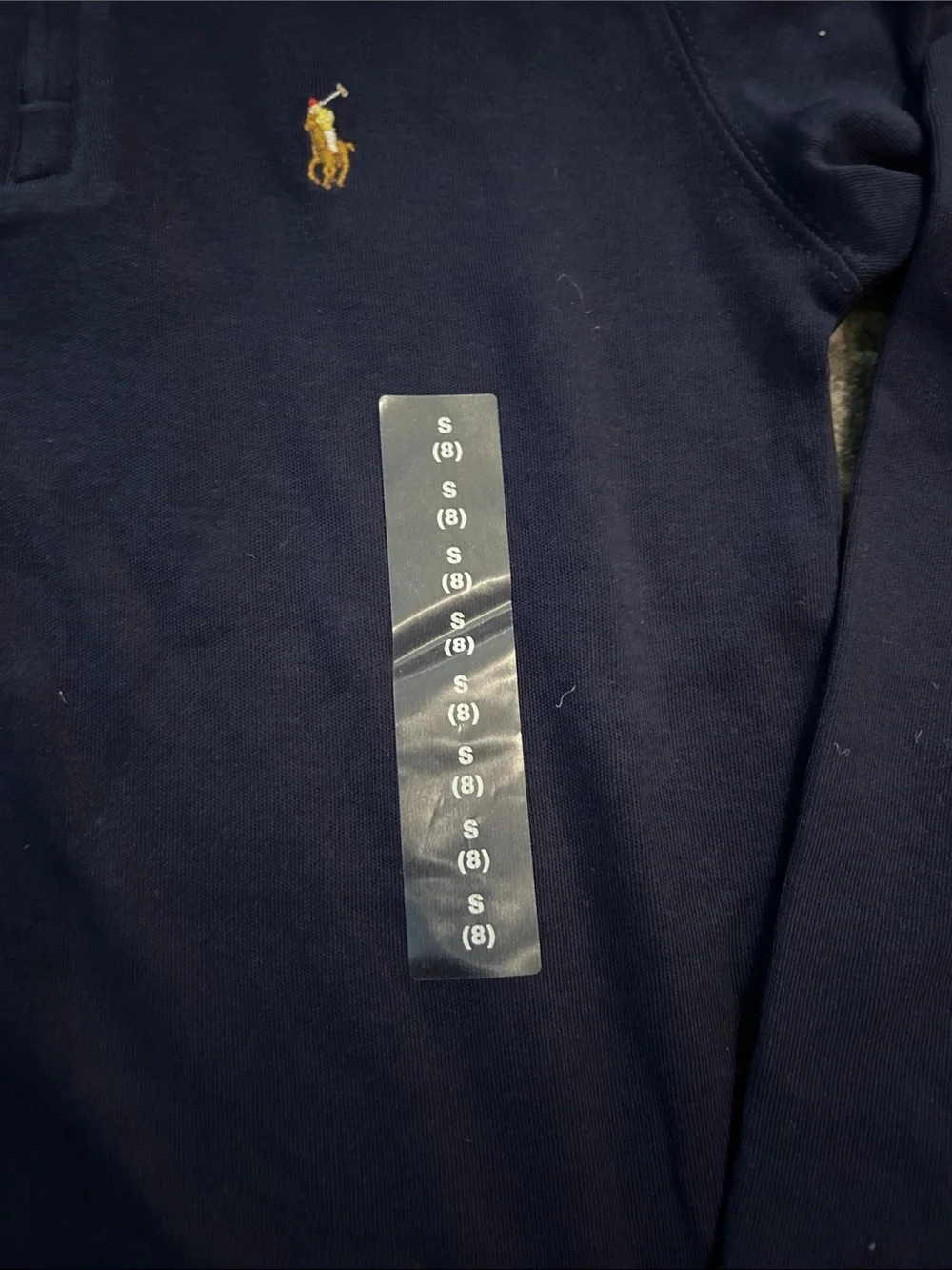 Ralph Lauren Navy Half-Zip Pullover with Gold Pony